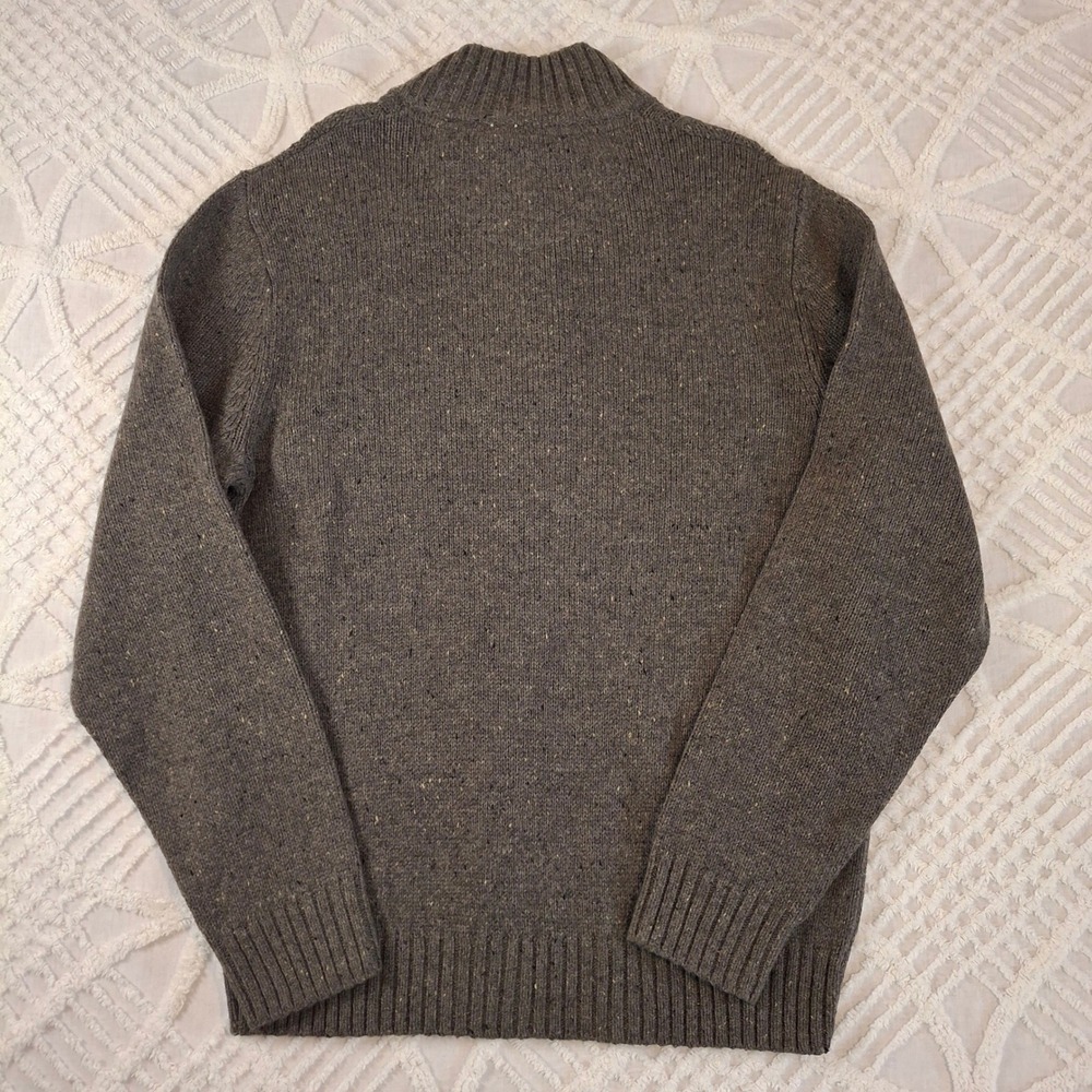 Haggar Clothing Mens Large Heather‎ Gray Cable Knit 1/4 Quarter Zip Sweater NWT - Picture 8 of 8